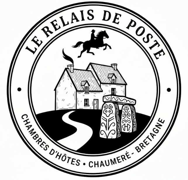 logo avec la maison et un cheval au dessus
